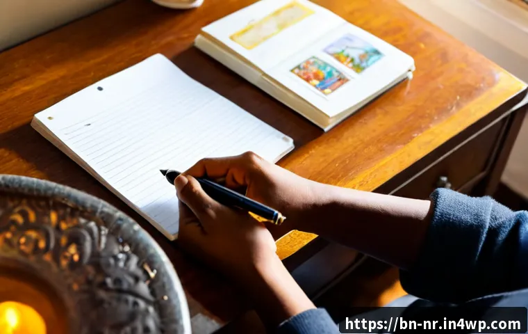 Home 17 스토리텔링을 통한 창의적 글쓰기 기법 - Photorealistic creative writing workspace, Bengali young adult author arranging illustrated story ca...